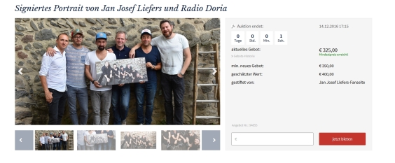 Unser von Radio Doria signiertes Bild bringt 325€ für die NCL-Stiftung ein. DANKE dafür!!!